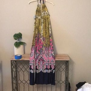 Colorful halter dress